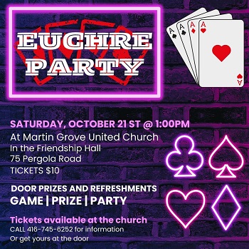 MGUC Euchre Card Party 2023 flyer